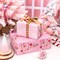 Reversible Pink Christmas Wrapping Paper - Mini Roll - 17 Inch x 33 Feet - Pink Christmas Tree Wrapping Paper and Snowflake Design for Holiday, Party Celebration